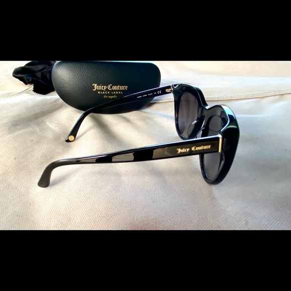 JUICY COUTURE ELEGANT BLACK SUNGLASSES CRYSTAL RHINESTONES WOMENS BRAND NEW! - Picture 2 of 6